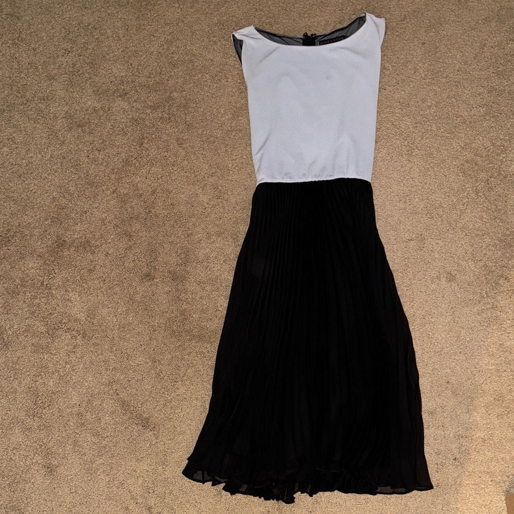 Alice + Olivia Black and White Midi Dress
